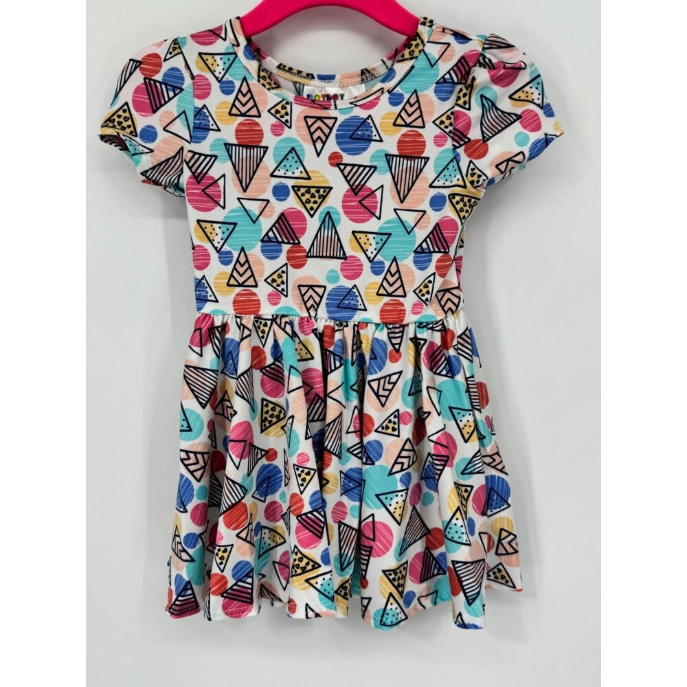 Dotdotsmile Gilrs Dress Size 6/12 Months Multi Color Shapes New With Tags